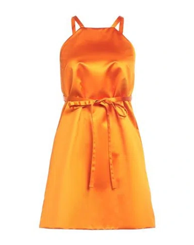 Patou Woman Mini Dress Orange Size 6 Textile Fibers