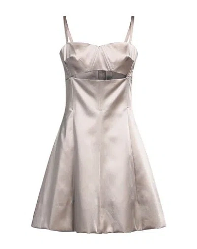 Patou Woman Mini Dress Taupe Size 8 Cotton, Acetate In Grey