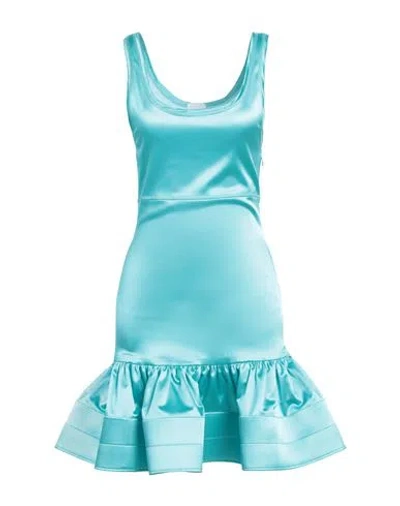 PATOU PATOU WOMAN MINI DRESS TURQUOISE SIZE 8 ACETATE, POLYAMIDE, LYOCELL