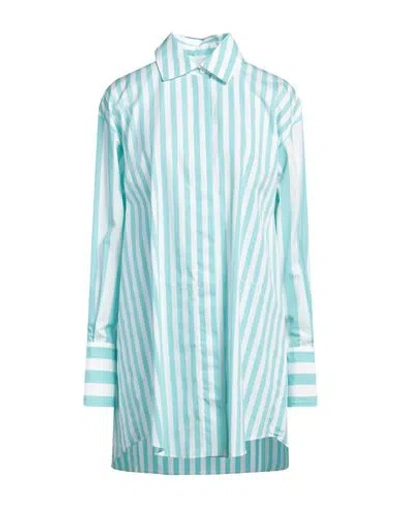 Patou Woman Mini Dress Turquoise Size 8 Cotton In Blue
