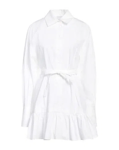 Patou Ruffled Mini Shirtdress In White