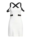 Patou Crossed Straps Mini Dress In White