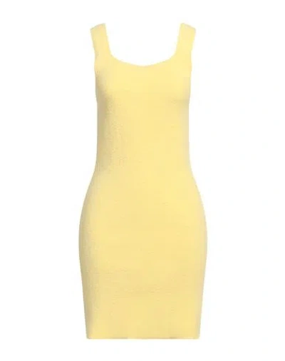 Patou Woman Mini Dress Yellow Size M Viscose, Cotton, Polyamide, Polyester