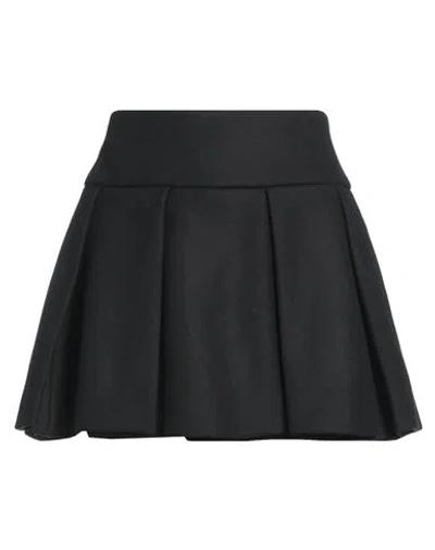 Patou Woman Mini Skirt Black Size 6 Virgin Wool, Nylon