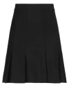 Patou Woman Mini Skirt Black Size 6 Merino Wool, Elastane In Black