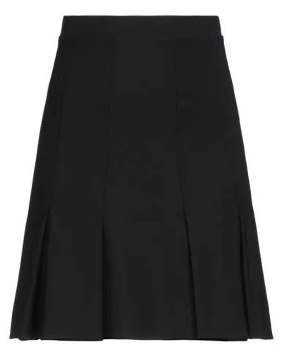 Patou Woman Mini Skirt Black Size 8 Merino Wool, Elastane