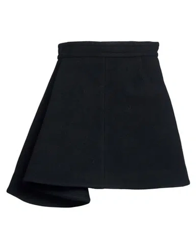 Patou Woman Mini Skirt Black Size 8 Wool, Polyamide, Cashmere
