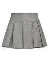 Patou Pleated Striped Wool Mini Skirt In Grey