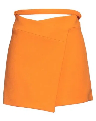 Patou Woman Mini Skirt Orange Size 4 Virgin Wool