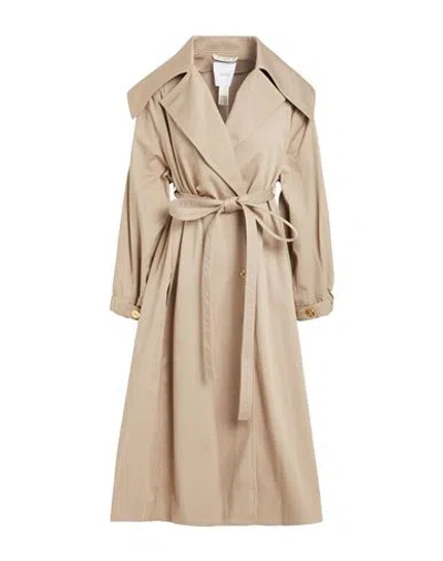 Patou Woman Overcoat & Trench Coat Khaki Size 2 Cotton In Beige