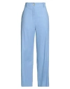 Patou Woman Pants Azure Size 8 Cotton, Viscose, Linen, Polyamide, Textile Fibers