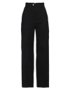 PATOU PATOU WOMAN PANTS BLACK SIZE 4 COTTON, VISCOSE, LINEN, POLYAMIDE, TEXTILE FIBERS