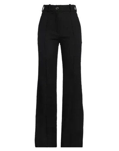 Patou Woman Pants Black Size 4 Virgin Wool, Cotton, Polyamide