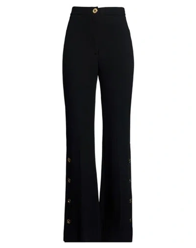 Patou Woman Pants Black Size 6 Virgin Wool In Animal Print