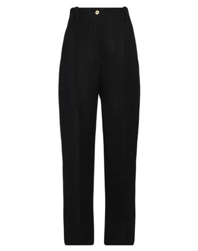 Patou Woman Pants Black Size 6 Virgin Wool, Nylon