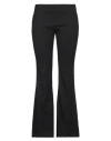 Patou Woman Pants Black Size 10 Cotton, Synthetic Fibers, Viscose, Linen, Elastane