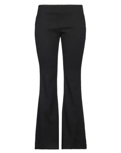 Patou Woman Pants Black Size 10 Cotton, Synthetic Fibers, Viscose, Linen, Elastane