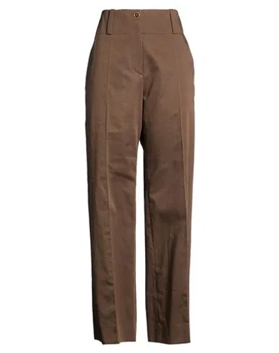 Patou Woman Pants Brown Size 6 Cotton In Animal Print