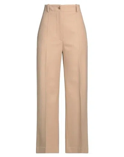 Patou Woman Pants Camel Size 6 Virgin Wool, Cashmere