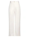 Patou Woman Pants Ivory Size 6 Virgin Wool, Nylon In White