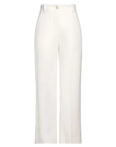 Patou Woman Pants Ivory Size 6 Virgin Wool, Nylon In White