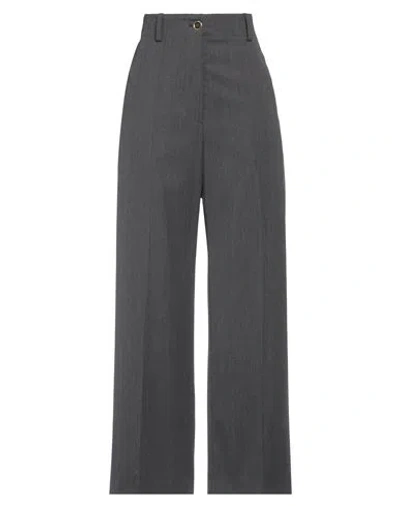 Patou Woman Pants Lead Size 6 Virgin Wool, Elastane In Grey