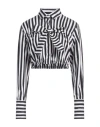 Patou Bow-detail Striped Blouse In Black