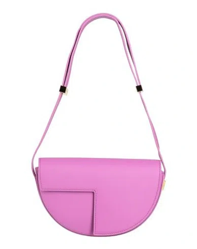 Patou Woman Shoulder Bag Mauve Size - Calfskin, Zamak In Purple