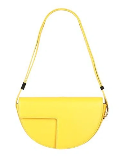 PATOU PATOU WOMAN SHOULDER BAG YELLOW SIZE - LEATHER