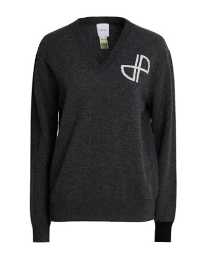 Patou Woman Sweater Charcoal Size M Merino Wool, Cashmere In Gray