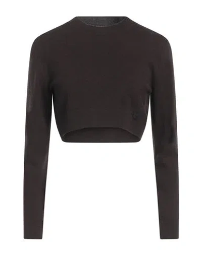 Patou Crew Neck Cropped Length Long Sleeves Sweater In Black