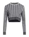 Patou Jacquard Merino Cropped Jumper In Grey