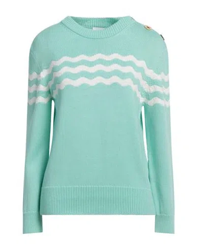 Patou Woman Sweater Turquoise Size M Cotton, Merino Wool In Blue
