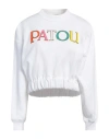 Patou Flocked-logo Cropped Sweatshirt In White
