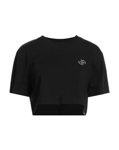 Patou Woman T-shirt Black Size M Cotton, Glass