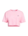 Patou Logo-embellished Cotton Cropped T-shirt In Pink
