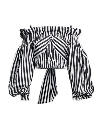 Patou Woman Top Black Size 6 Cotton In Multi