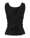 Patou Woman Top Black Size M Merino Wool, Polyamide, Elastane In Black