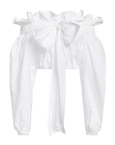 PATOU PATOU WOMAN TOP WHITE SIZE 8 COTTON