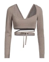 Patou Woman Wrap Cardigans Dove Grey Size M Textile Fibers