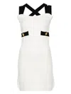 Patou Crossed Straps Mini Dress In White