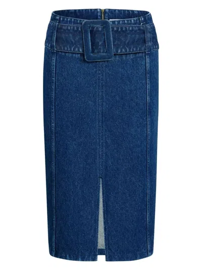 PATOU WOMEN'S BELTED MIDI SKIRT