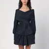 Patou Crossover Blouse With Bow Detail And Layered Look In Blue