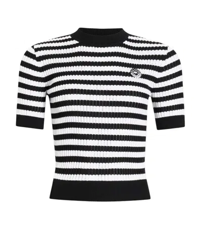 Patou Black Stripes Mock Collar T-shirt