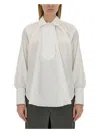 Patou Relaxed Fit Cotton Blouse With High Neck In White