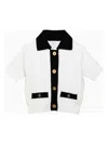 Patou White Cotton Cardigan With Gold Buttons In White