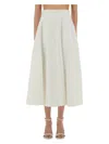Patou Cotton Gabardine Long Flared Skirt