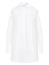Patou Logo-embroidered Mini Shirt Dress In White