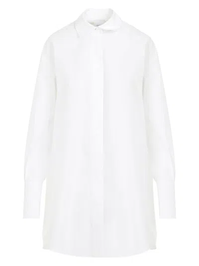 Patou Cotton Shirt Dress Long Sleeves In White