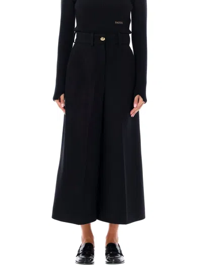 Patou High-waisted Wide Leg Culotte Pants In Size 36 In Black